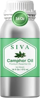 Siva Camphor Essential Oil - 16 Fl Oz – 100% Natural Camphor Oil - for Diffuser, Face, Skin Care, Aromatherapy, Hair Care, Scalp and Body Massage