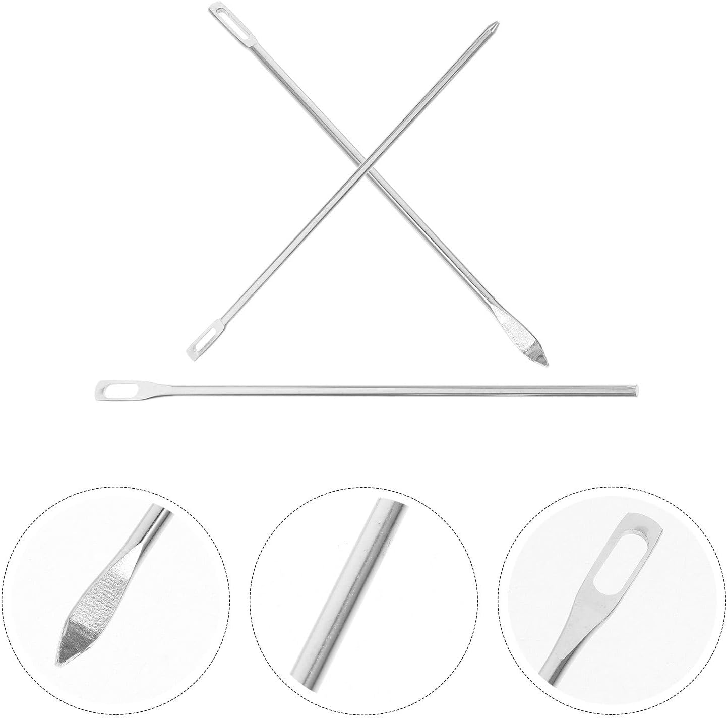 OSOLADY 3pcs Drawstring Threader Tool Set with Flat Head, Large Eye, and Sharp Tip Needles for Pants, Hoodies, and Jackets DIY Sewing Crafting Accessories