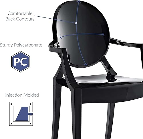 Miniatura 3 de Silla de Comedor transparente de Casper Policarbonato Negro