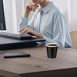 Prgery 150 Pack 3oz Black Paper Cups, Mouthwash Cups, Disposable Bathroom Cups, Paper Cups 3oz Ideal for Bathroom, Supermarket, Birthday Party, Picnic and BBQ