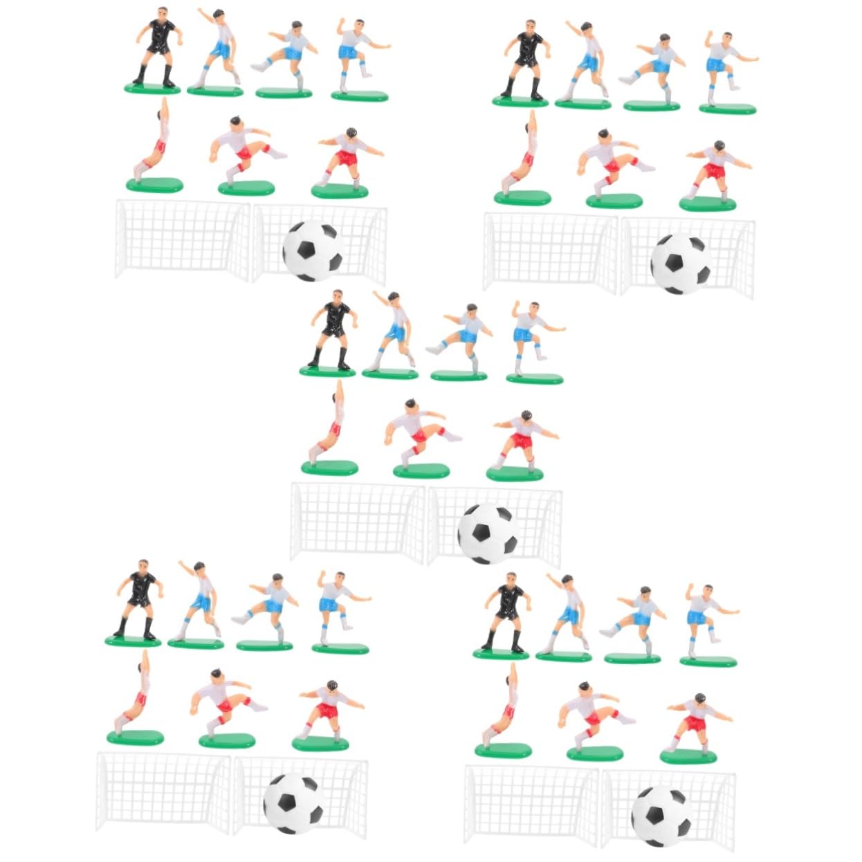 SOLUSTRE 5 Ensembles Décoration D'équipe De Football Sportif Décoration De Gâteau De Football Décorations Soccer De Gâteau D'anniversaire Toppers À Thème Correspondre Nombre Pvc