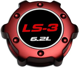 VMS RACING RED OIL CAP LS3 6.2L in Billet Aluminum Compatible with Chevy Corvette C6 LS3 V8 Engines 08-13 2008-2013