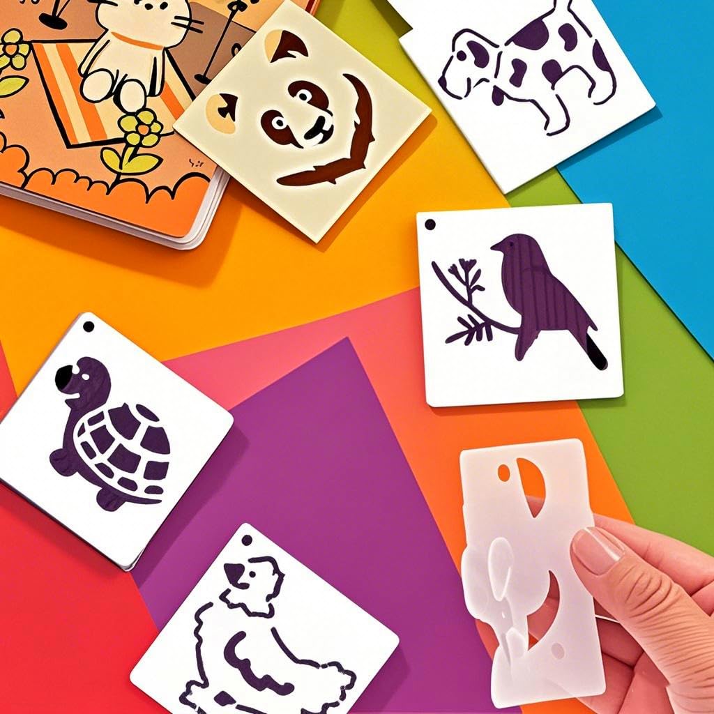 30 Pieces Cute Animal Stencils 3Inch Reusable and Flushable Print Stencils Cat Dog Panda Pattern Templates for Painting on Wood Burning Art - Image 3