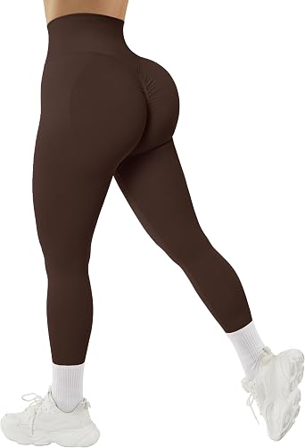 RXRXCOCO Womens High Waist Tummy Control Leggings Ruched Butt Lift Yoga Pants Workout Tights