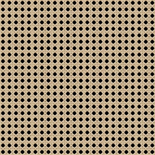 ICYEHAO Carta da Parati Rattan,44 x 1000cm Carta da Parati Righe Beige e Nero Cart Adesiva per Mobili,Camera da Letto,Soggiorno,Bagno,Cucina