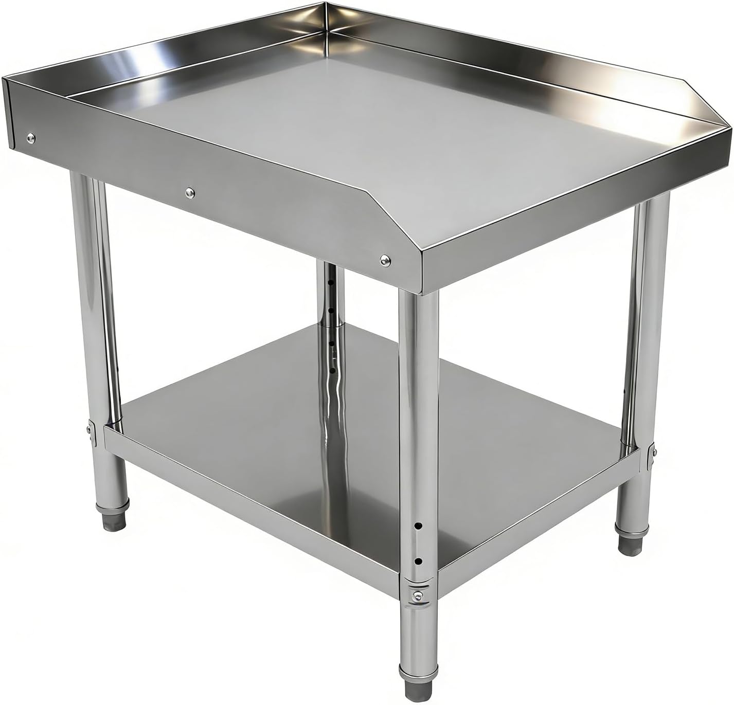 Stainless Steel Work Table, 24x30x26 Inch Commercial Prep Table with 200 lb Top & Storage Shelf, Backsplash & Adjustable Feet for Kitchen Restaurant Garage