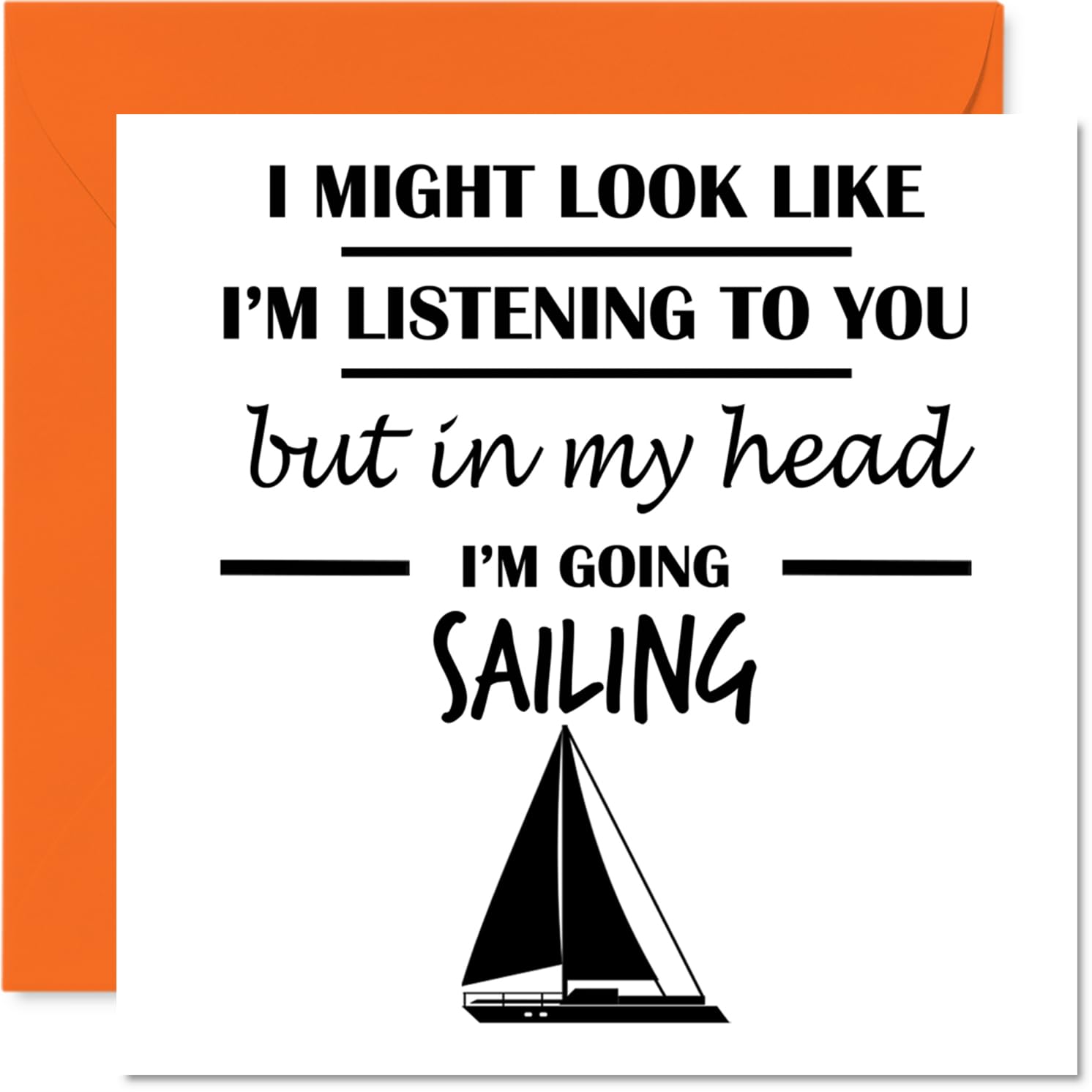 Sailing Birthday Card for Men Women - In my Head - Happy Birthday Card for Nan Auntie Uncle Nanny, 145mm Bday Greeting Cards