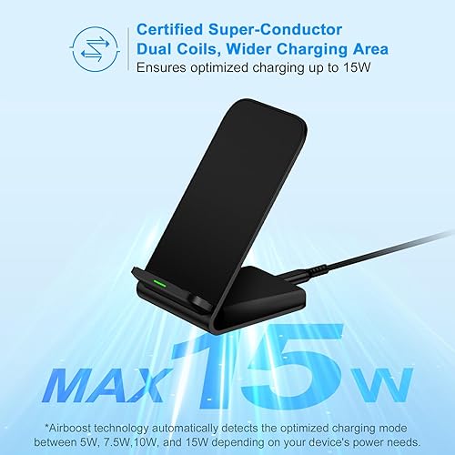 Miniatura 3 de Fast S24 Ultra Samsung - Soporte de cargador inalámbrico, paquete de 2 estaciones de carga inalámbrica de 15 W para Samsung Galaxy S24 Plus S23 FE