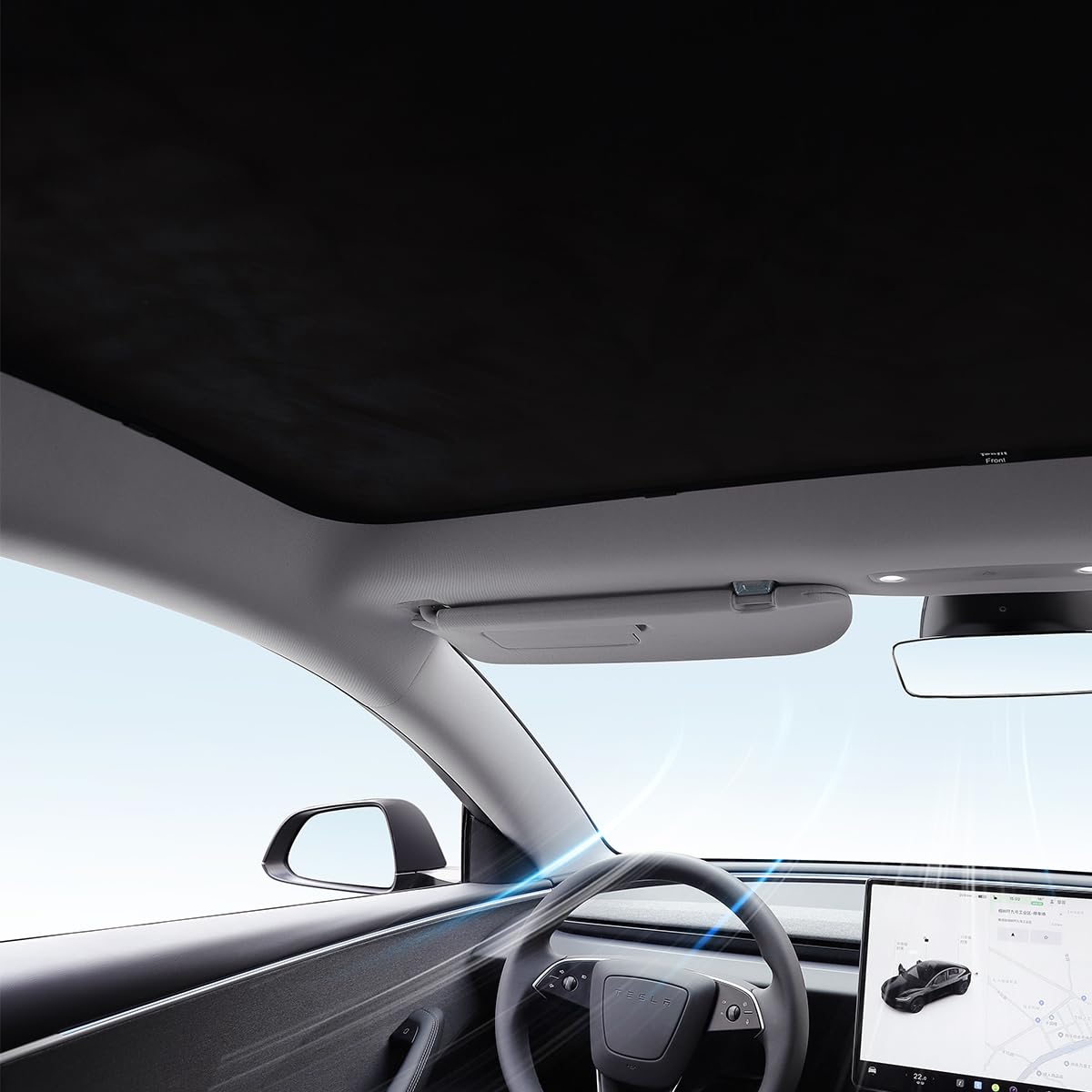 topfit Pare Soleil pour Tesla Model 3 Highland Protection Solaire Contre Les Rayons UV pour Tesla Model 3 Highland