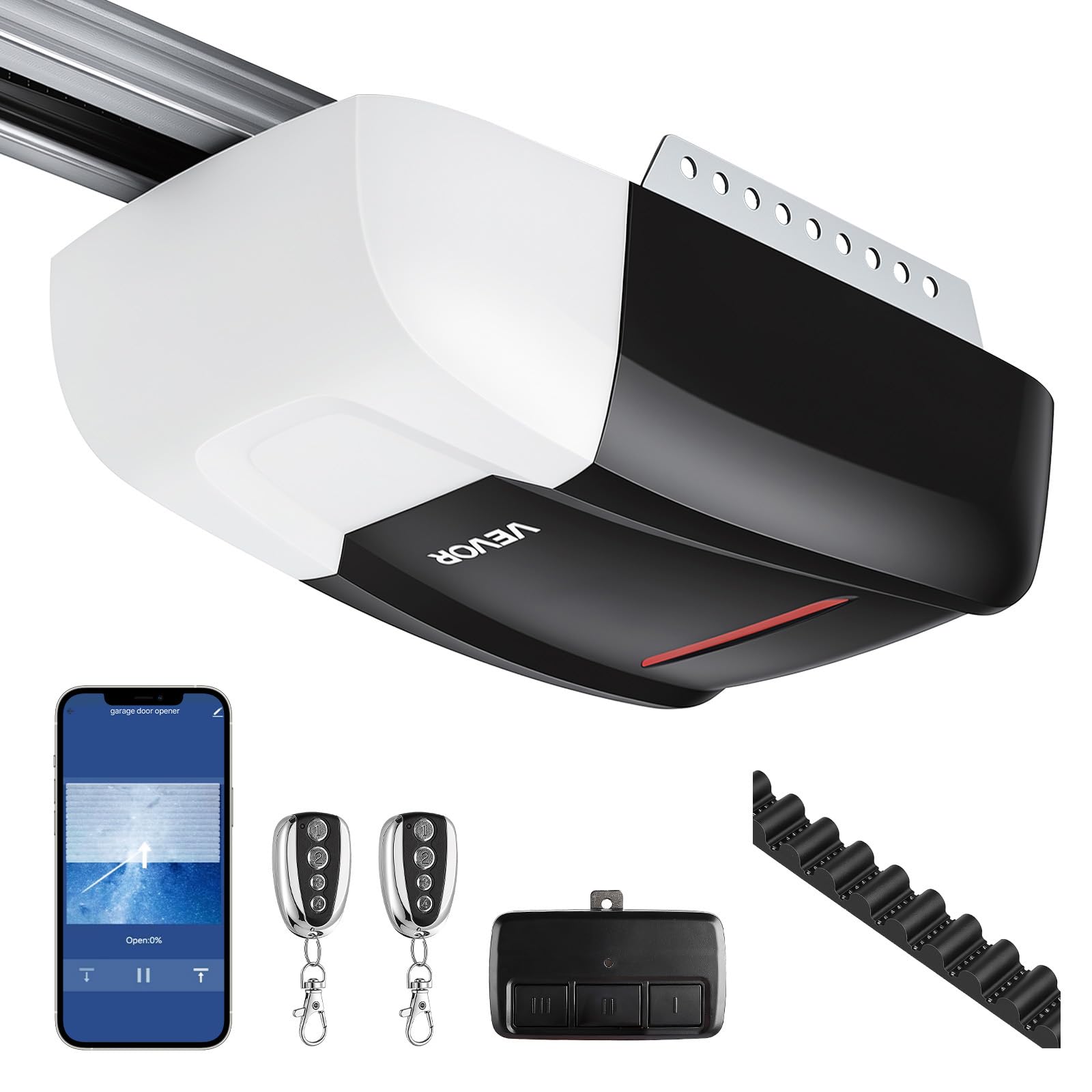 VEVOR Garage Door Opener 1/2 HP Ultra-Quiet Belt Drive WiFi Smart Opener