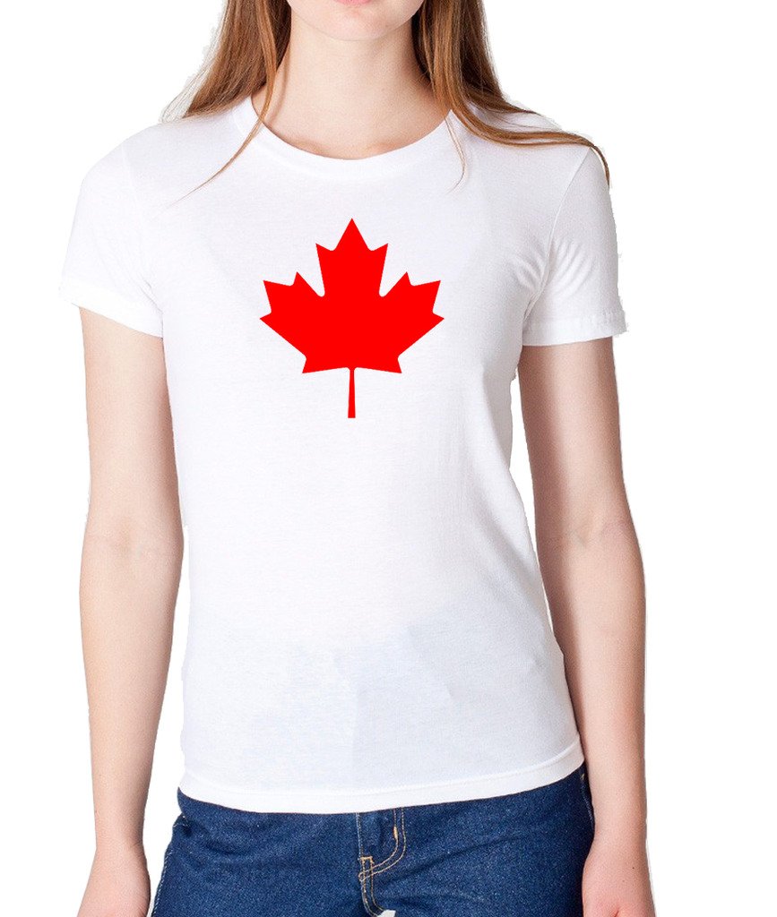 Red&White Co. Women's White Red& Co. Canada Maple Leaf Woman Top T Shirt (S)