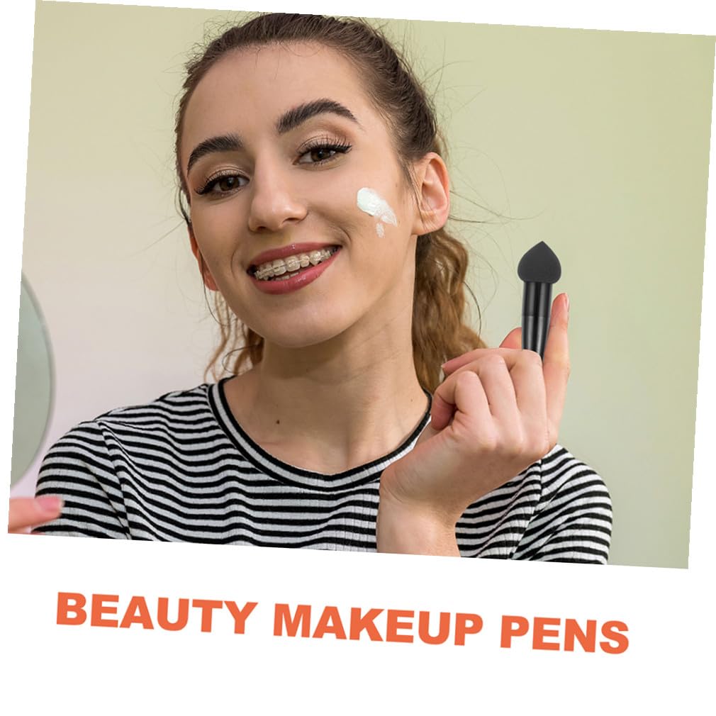 6 Stück Make Up Schwamm Stifte Tragbare Beauty Make Up Schwämme aus Weichem Material Vielseitig für Foundation Concealer Ergonomisch Geformt für Professionelles
