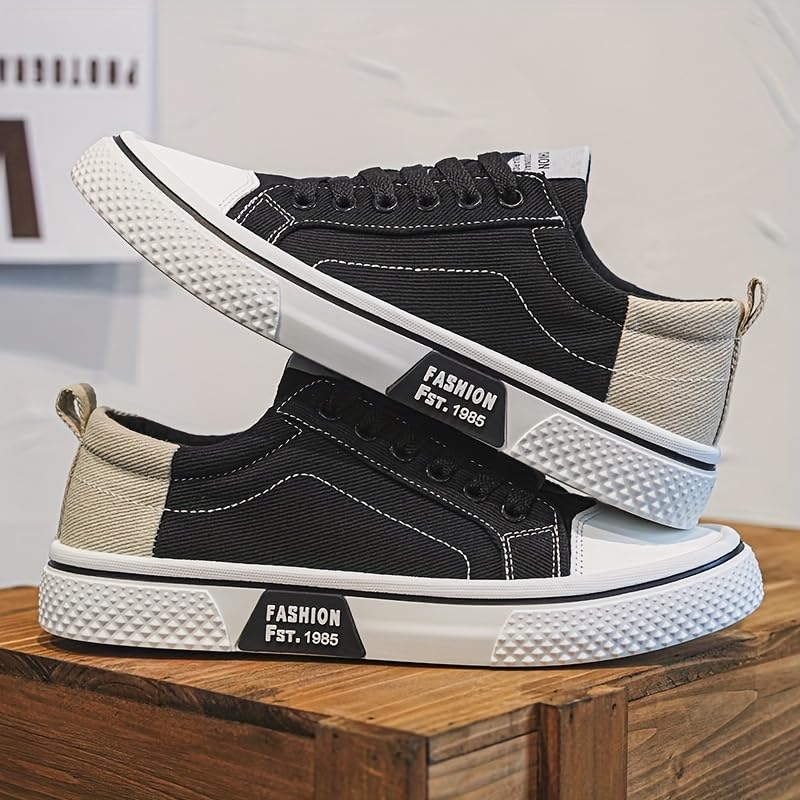 Men's Breathable Canvas Lace-Up Skate Shoes for All Season2