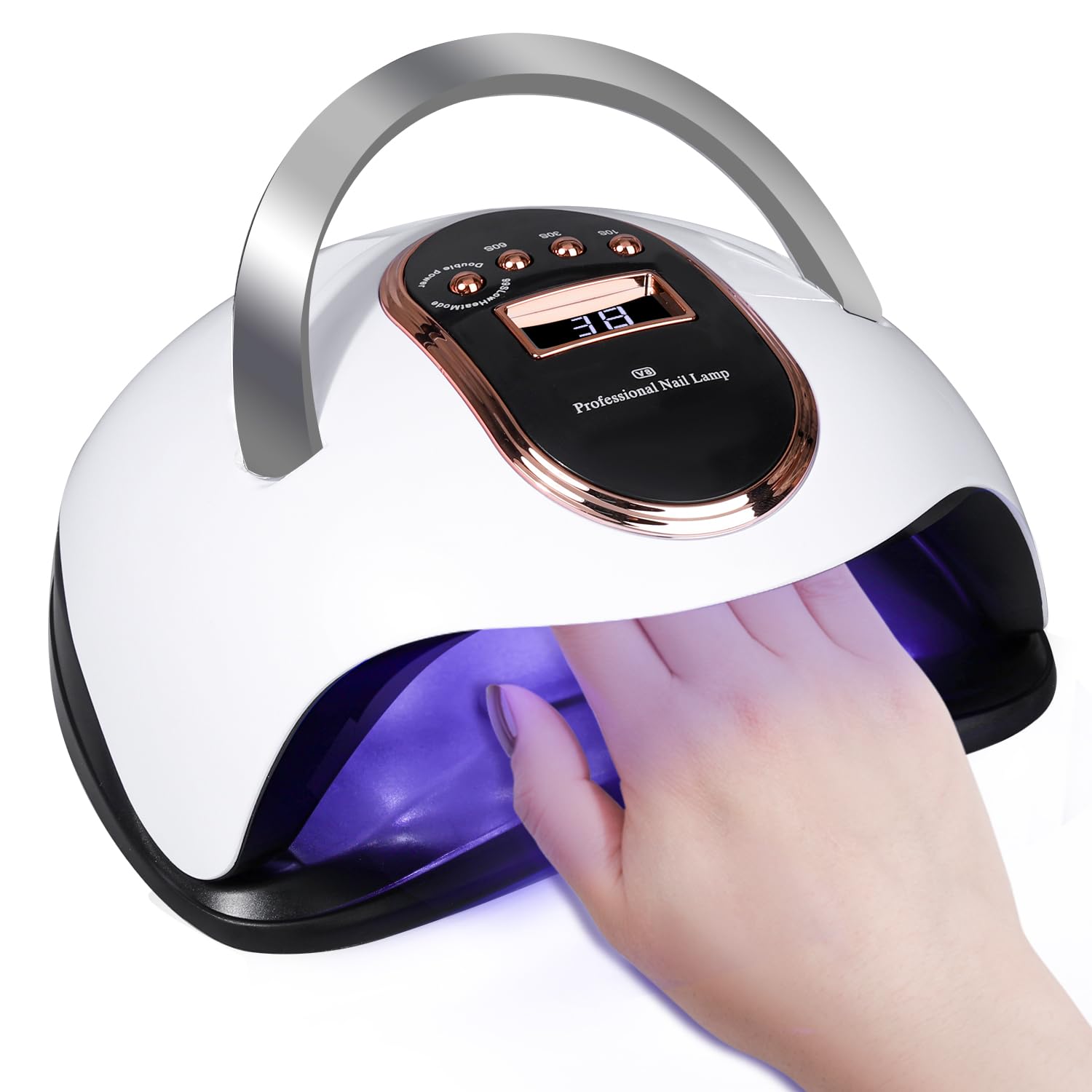 RETIA CIEL 168W Professional UV/LED Light Nail Lamp for Gel Polish with 4 Timer Settings, Smart Sensor, Sleek Portable Handle & Detachable Base, Fast Curing for Salon & Home Use