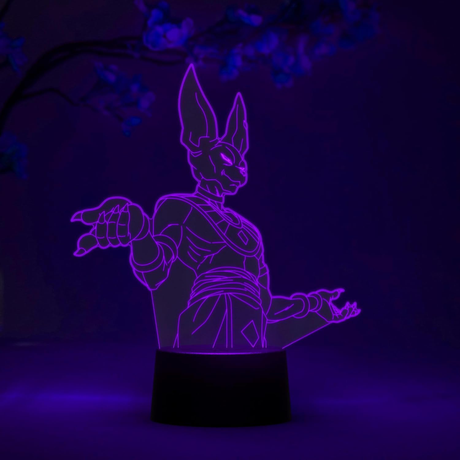 Otaku Lamps Beerus Dragon Ball Super – Anime Lamp Figure Night Light, 16 Color RGB LED – Remote, 3D Anime Room Décor Gift for Otaku