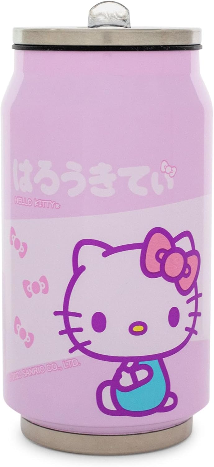 Silver Buffalo Sanrio Hello Kitty Stainless Steel Double Wall Can Shape Cup, 11.8 Ounces