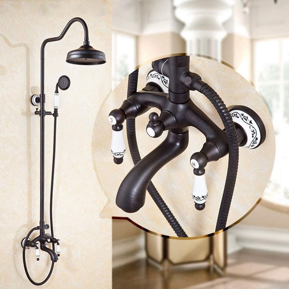 Kit douche rétro cuivre noir pour remplacer une colonne anticalcaire usée