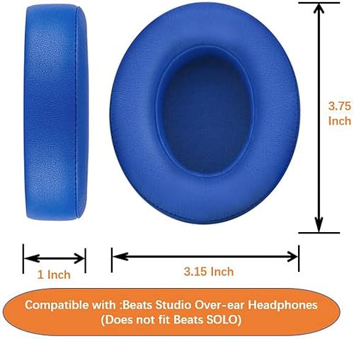 Miniatura 5 de Almohadillas profesionales de repuesto para auriculares Beats Studio 2 y 3 (B0501, B0500) con cable e inalámbrico, no se adapta a Beats Solo, espuma