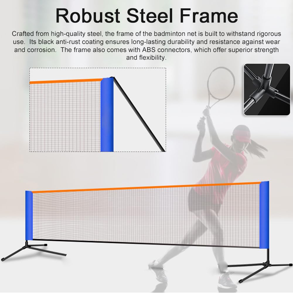 Badminton Net, 20 Pollici di Tennis Portatile per Pickleball, Tennis, Badminton