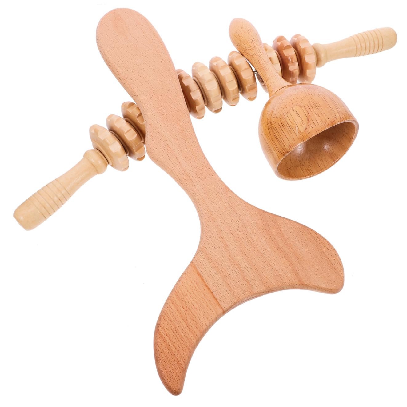 Masajeador Corporal de Madera Khaki, Barra Manual para Masaje