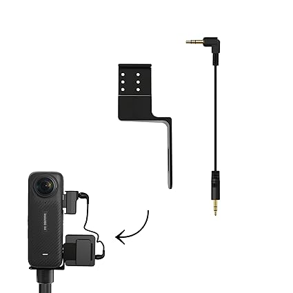 GetZget External Mic Mount Compatible with insta360 X4/ X3/ X2 Camera Invisible External Mic Mounting Bracket- Accessories