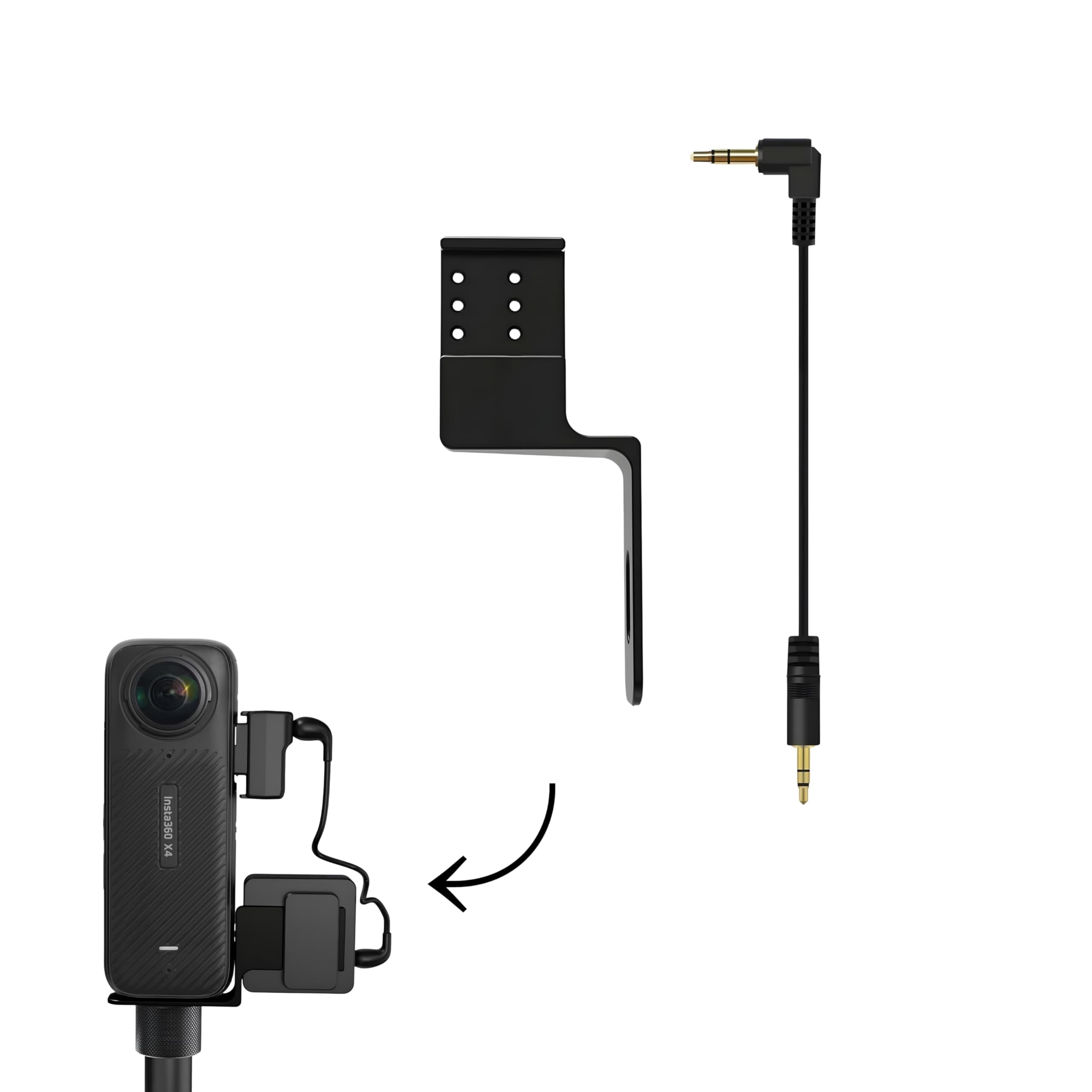 GetZget® External Mic Mount Compatible with insta360 X5/ X4/ X3/ X2 Camera Invisible External Mic Mounting Bracket- Accessories-image-5