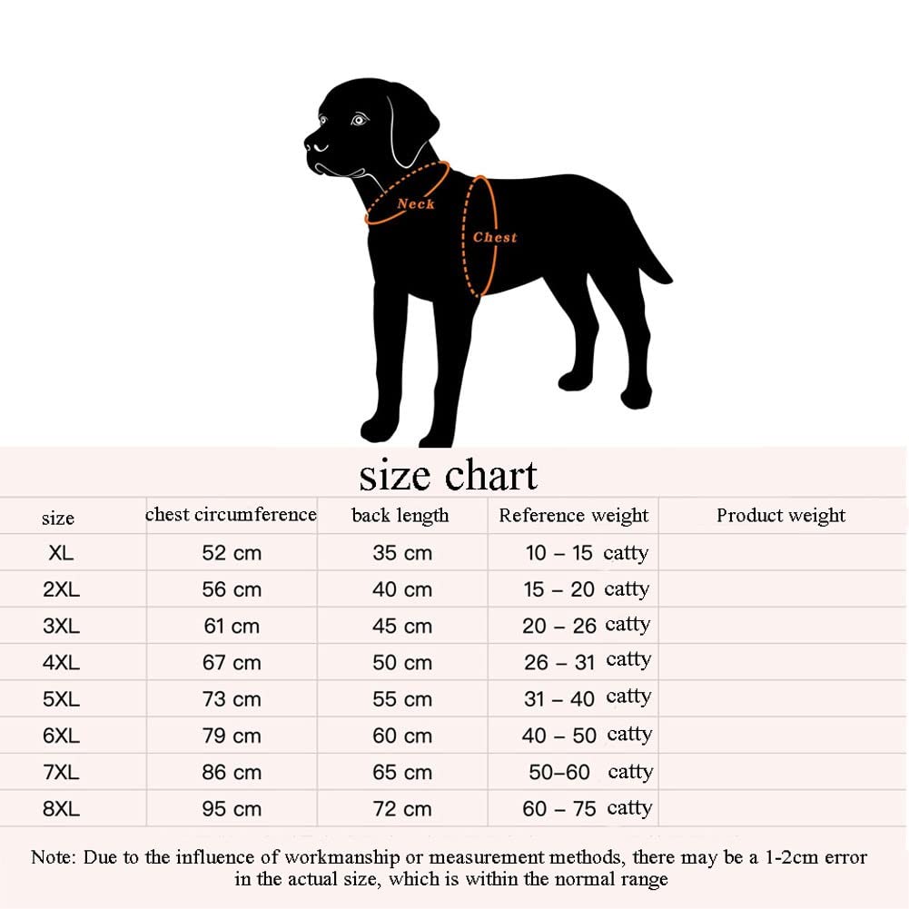 Impermeable Perro Imperméable pour Chien et Veste pour Chien à Fermeture éclair imperméable avec Bande réfléchissante pour des promenades sèches et sûres(Color:2,Size:5XL)