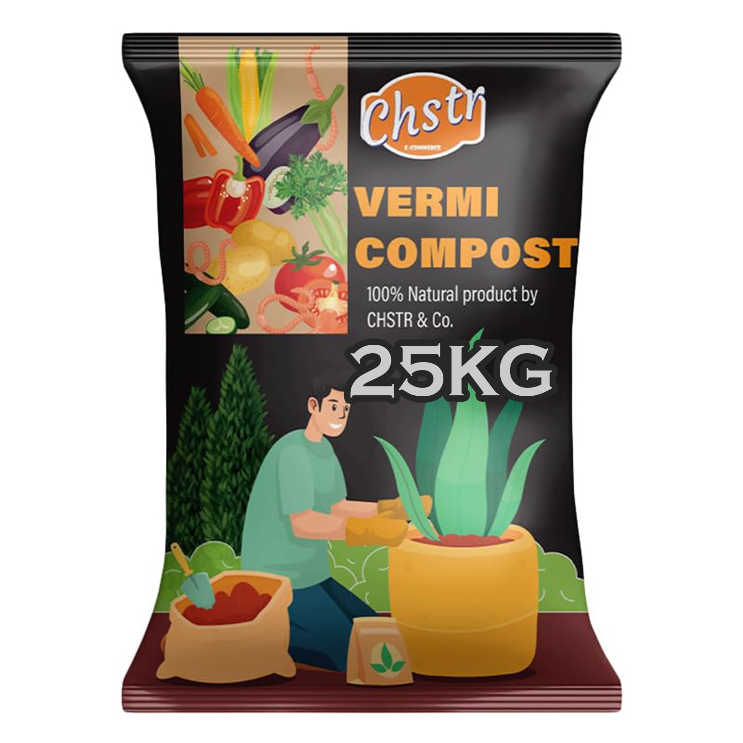 Chstr vermicompost for plants 25kg |compost for plants home garden|Organic Vermicompost Fertilizer Manure For Plants 25 kg (B0CZV1C2JR) Amazon Price History, Amazon Price Tracker