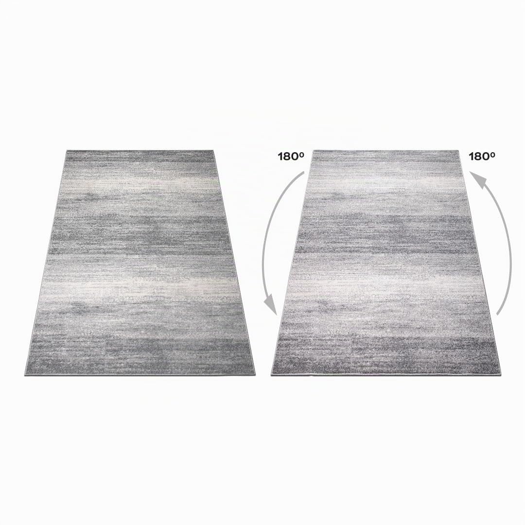 oKu-Tex Designer Teppich, Wohnzimmerteppich Mercur, weicher Webteppich grau meliert, modernes Design, 80 x 150 cm, Schadstofffrei nach Öko-Tex Standard 100