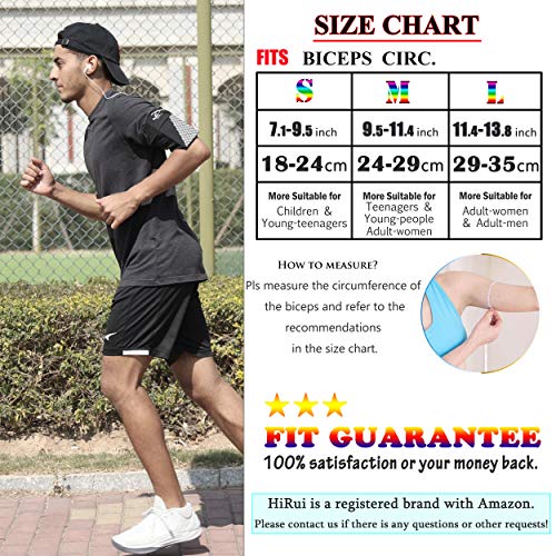 Hirui Universal Sports Armband Cell Phone Armband Sleeves Running Armband For Exercise Workout, Compatible With Iphone 12/12Pro/Mini Iphone 11/11Pro Samsung Galaxy All Phones (Black, Medium) #TOP1