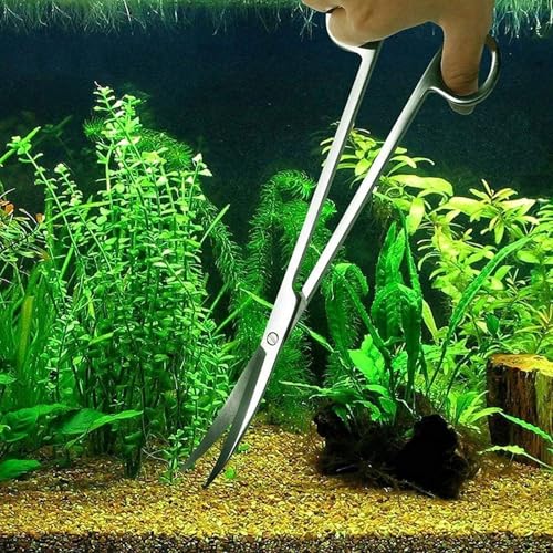 UCFBWO 4 Stück Aquarium Aquascaping Tools, 4-in-1-Aquarium Schere Spatel Pinzette, Edelstahl Wasserpflanzen Aquarium Werkzeug für Fisch Tank Reinigung Pflanze Trimmen