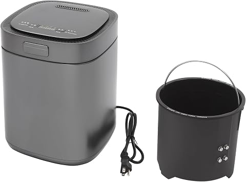Electric Food Composter 2.5L Capacity, 500W Heating Power Kitchen Compost Bin with 3 Working Modes Quick/Standard/Ferment, Odorless and Quiet Operation for Apartment Home Use Black