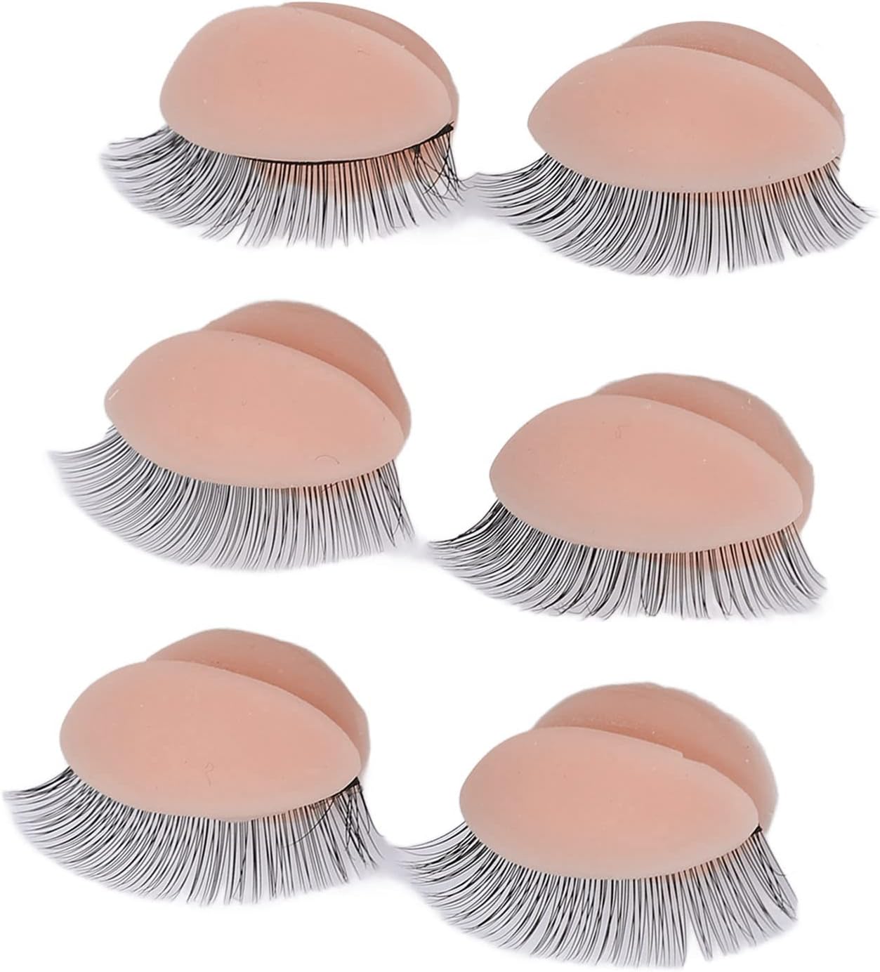 Estink Eyelash Practice Replacement Eyelids, 3 Pairs Double Layer Silicone