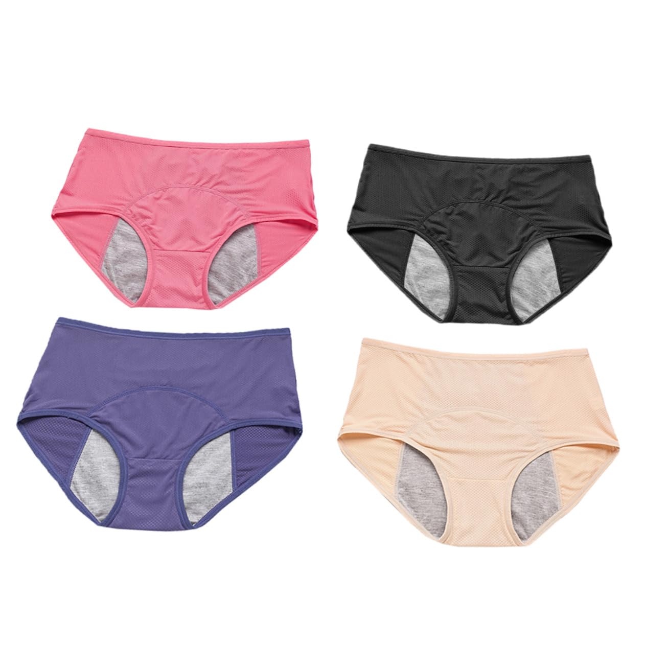 Healvian 4pezzi Slip Mestruali Donna Biancheria Intima Traspirante Mutandine per Ciclo Mestruale Comodi e Resistenti Cavallo Robusto