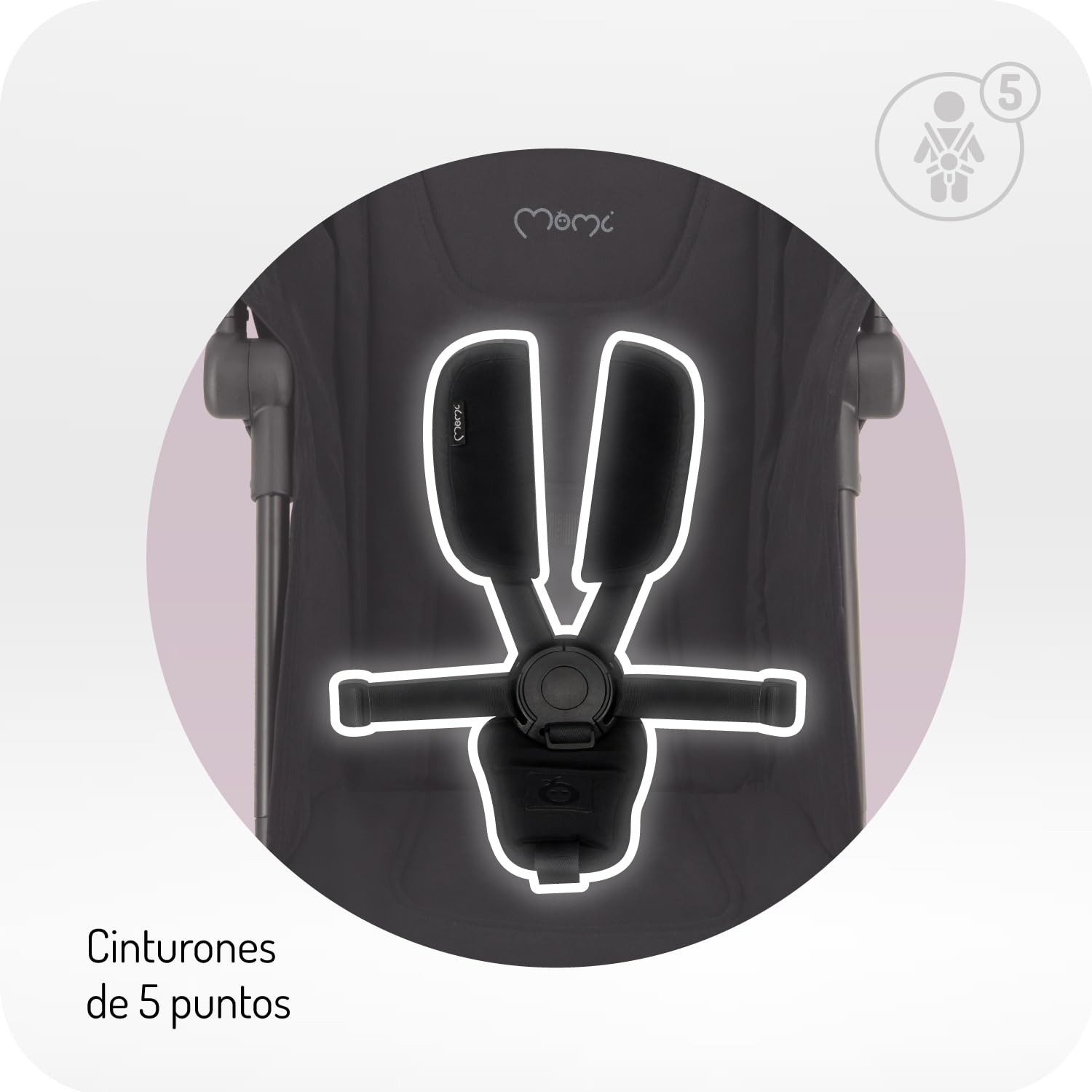 Silla de Paseo MoMi GRACE Ligera, Plegable y Compacta para Avión, desde los 6 meses (hasta 15 kg), Carrito de Bebé Plegable con una Mano, Ruedas EVA, con una Mochila de Viaje, Peso 5.65kg