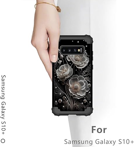 Miniatura 7 de Hekodonk Funda protectora híbrida para Samsung Galaxy S10+ Plus, resistente a prueba de golpes, de plástico duro+goma de silicona, para Samsung