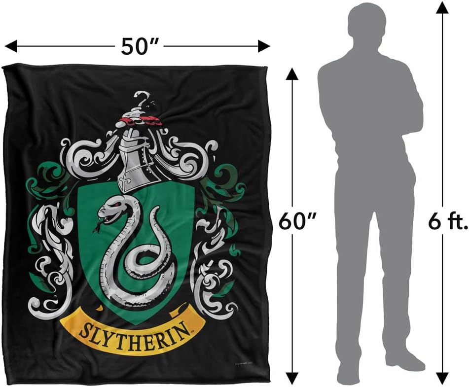 Harry Potter Slytherin Crest Officially Licensed Silky Touch Super Soft Throw Blanket 50" x 60"