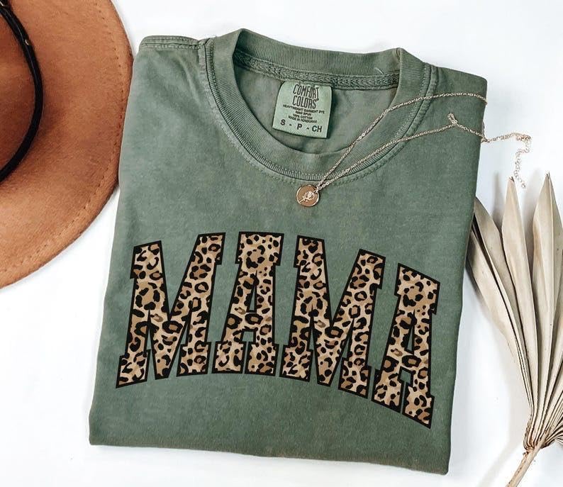 Cheetah Print Mama Shirt – Comfort …