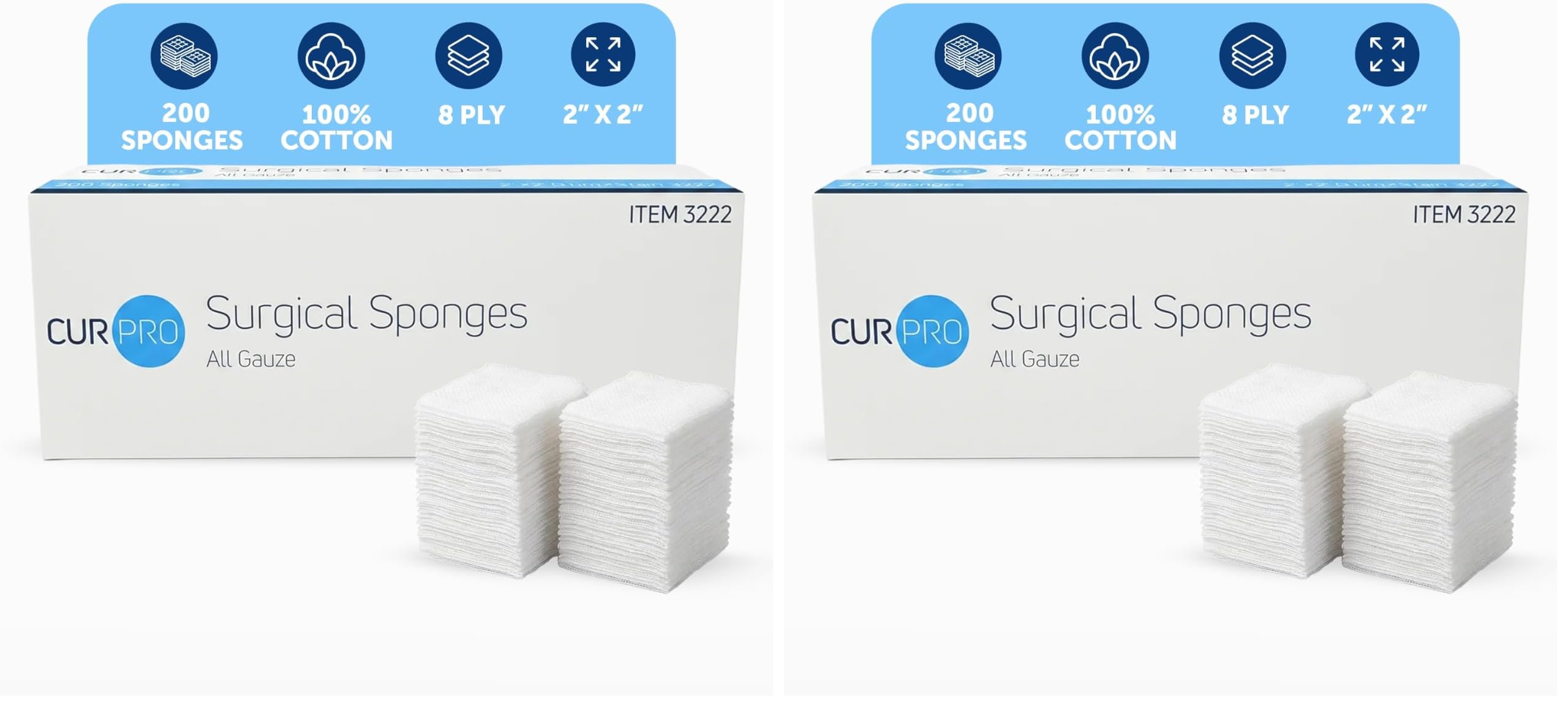 Dynarex 3222-BX CurPro Surgical Gauze Sponges - 2" x 2" - Non-Sterile — Amazon image 8
