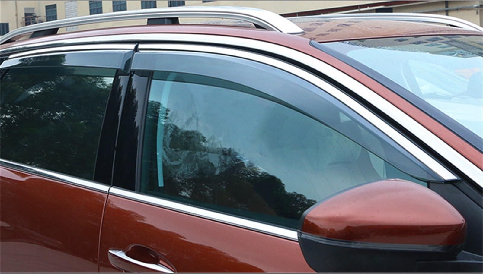 Auto Finestrini Laterali Visiere Pioggia Sopracciglio Shield Deflettori Trim per Subaru XV per Crosstrek V GP 2013 2014-2017