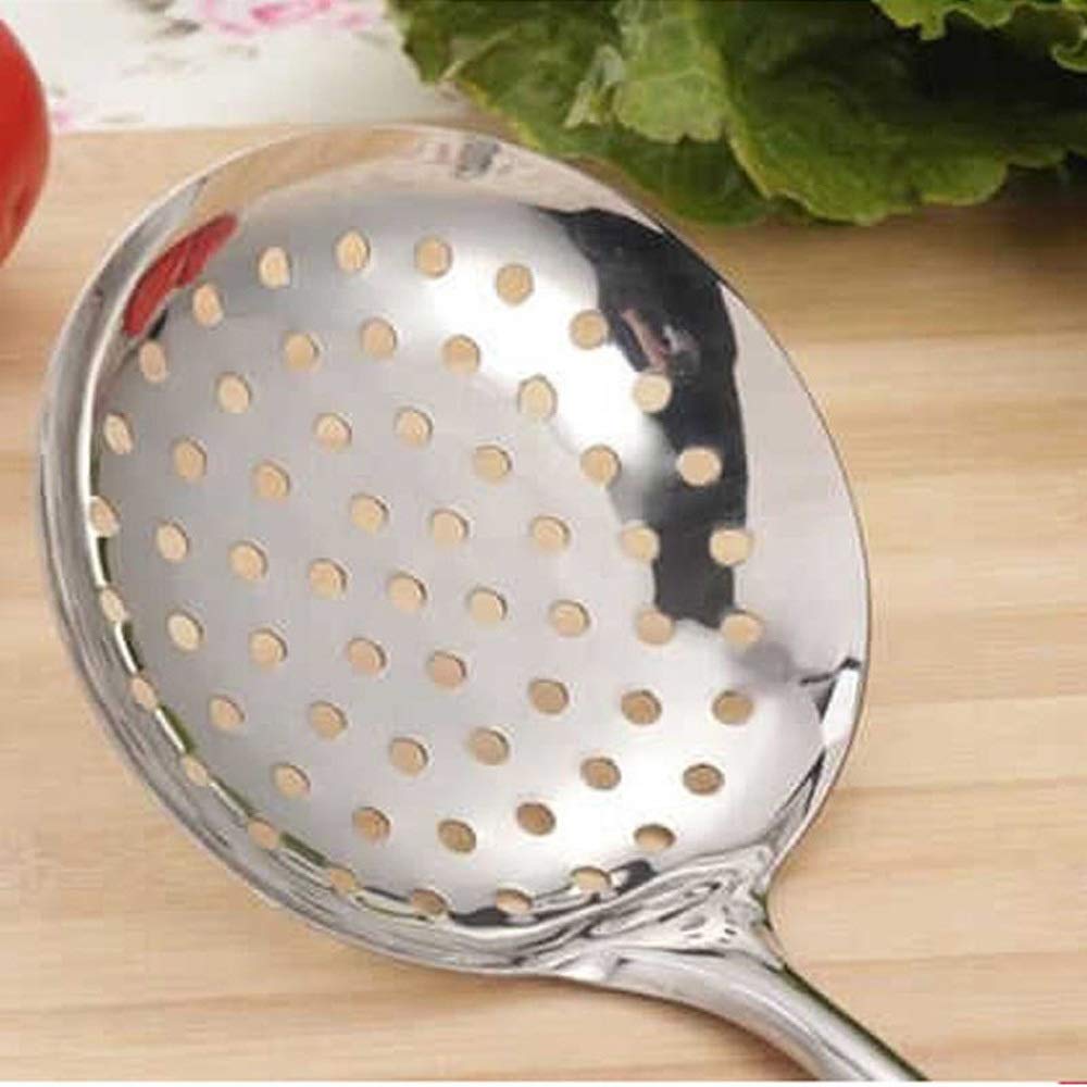 Kochutensilien Kochgeschirr Kochen 7-teiliges Set Edelstahl Kochutensilien Suppenkelle Löffel Schlitzschaufel Wender Pfannenwender Sieb Pastaheber Küchenutensilien