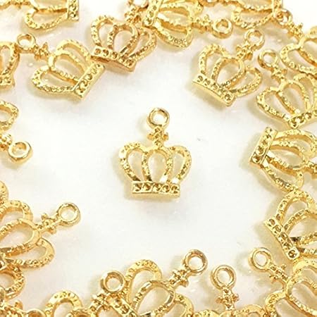 Amazon ストアーズクラブ 小さな王冠 立体 4個 ゴールド チャーム アクセサリーパーツ ハンドメイド 手芸材料 チャーム アクセサリートップ 通販