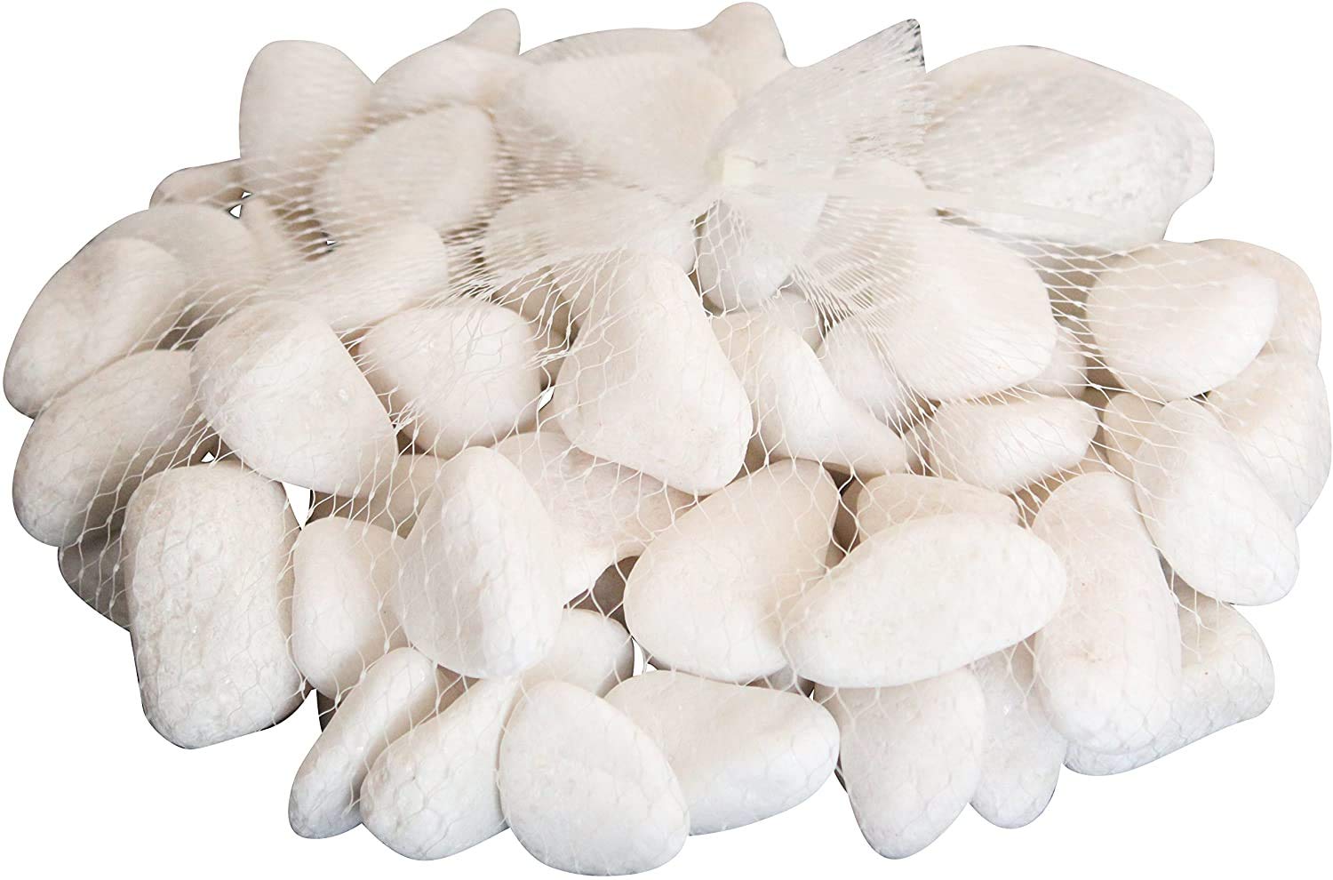 DEENZ Pebbles Premium Decorative Garden Pebbles White Stone 1.5X2.5Cm & 2X4Cm 2Kg (stone, 2X4Cm)