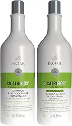 Inoar, Kit CicatriFios Plástica Capilar – Shampoo e Condicionador 2x1L, Redução de Frizz, Brilho Intenso, Hidratação Profunda, Proteção Térmica e Volume Controlado