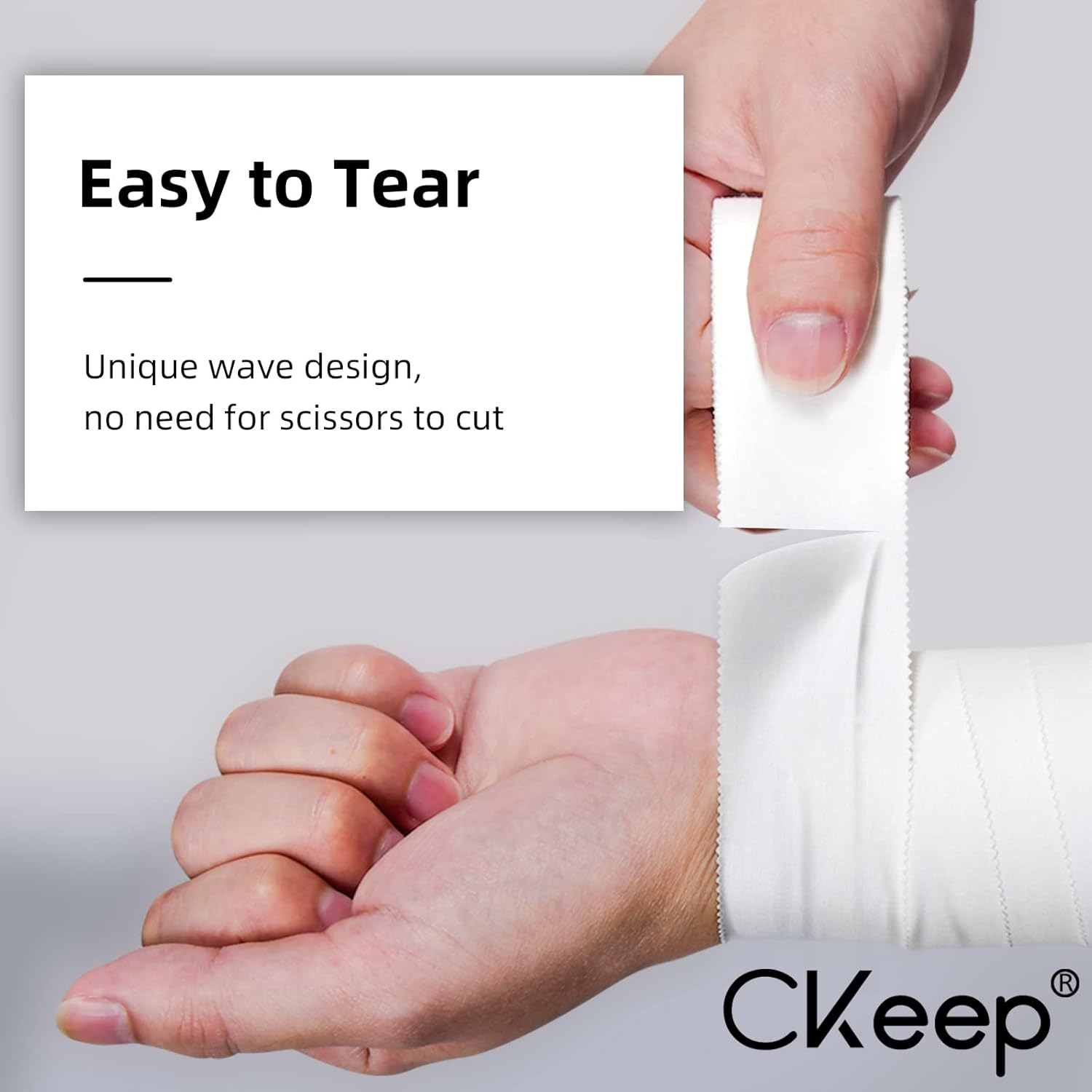 CKeep White Athletic Tape (4 Pack), 45ft Per Roll, Easy to Tear and No Residue, Sport Tape for Strains and Sprains, Hypoallergenic and Breathable : Health & Household