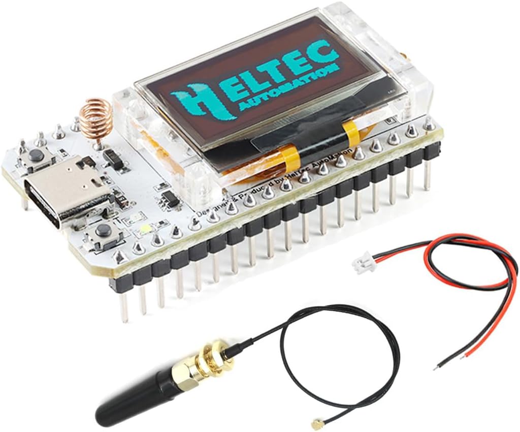 HiLetgo ESP32 LoRa V3 SX1262 0.96 inch OLED Display Development Board WiFi Bluetooth Dual Core 240MHz CP2102 and 433-510MHz Antenna for Arduino Smart WiFi LoRa 32(Unsoldered)