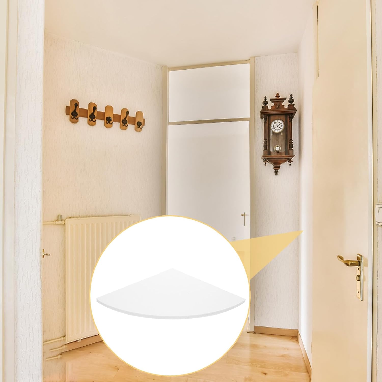 Healifty 3pcs Wall Corner Storage Racks Triangle Fan Shape Wood Shelves Wall-Mounted Corner Shelf Organizer for Bathroom and Office to Save Room Space and Enhance Storage