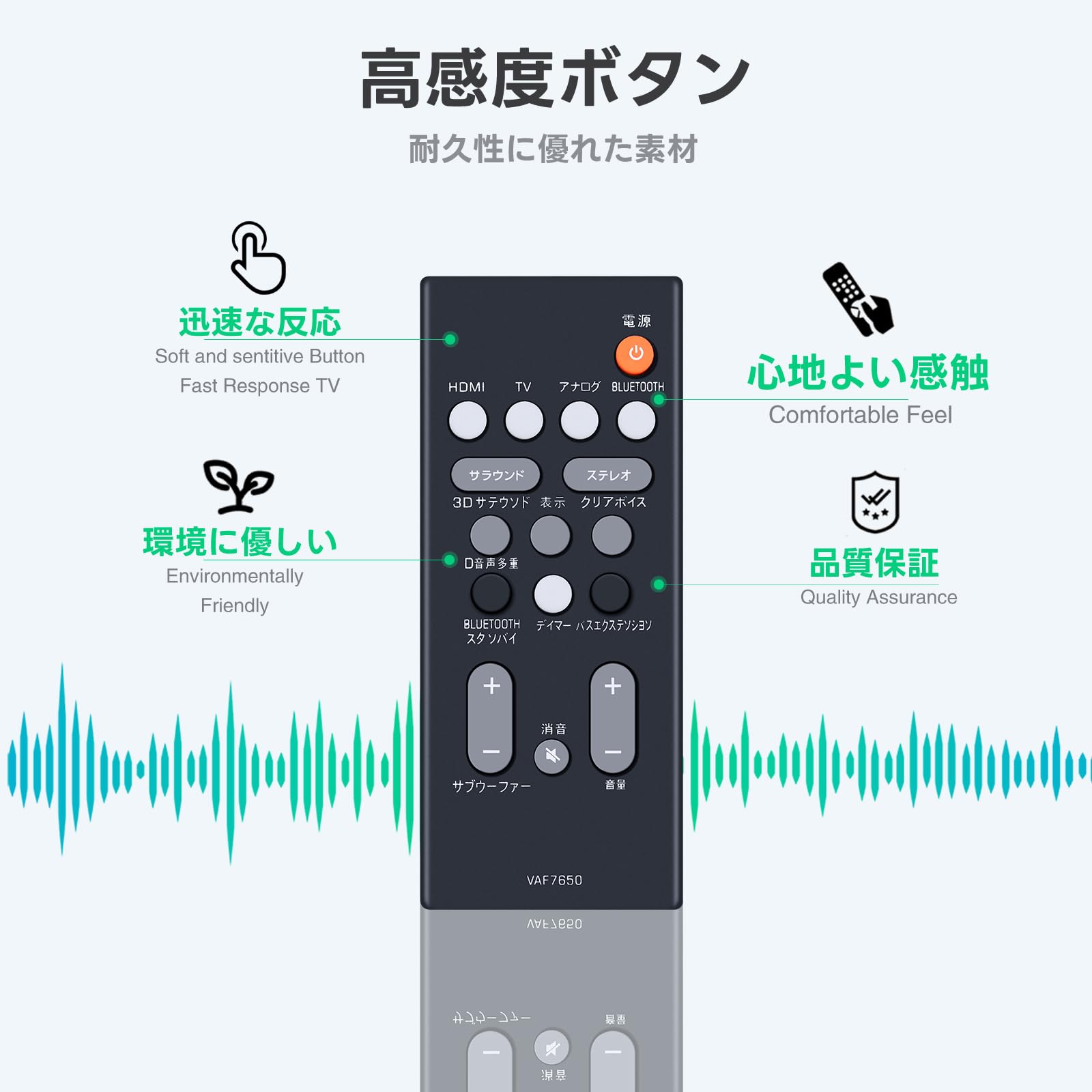 Amazon | ヤマハ用のサウンドバーリモコン VAF7650 サウンドバー YAS