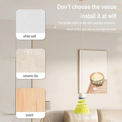 Miniatura 7 de Yanolam Entrenador de rebote de bádminton, autoentrenamiento de bádminton, conjunto de entrenador de bádminton, entrenador de rebote de bádminton