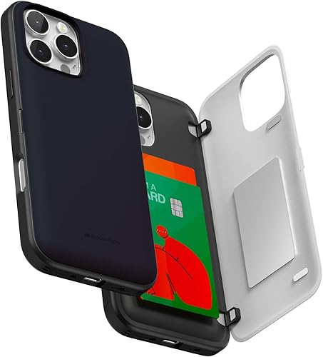 Miniatura 8 de GOOSPERY Parachoques magnético para puerta compatible con iPhone 15, funda con tarjetero, cartera con cierre magnético automático, protector